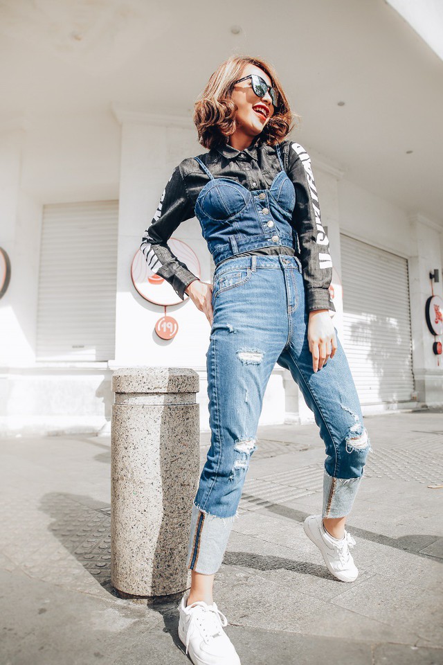 MiD Nguyễn, Thu Anh, Linh Chi hẹn h&ograve; c&ugrave;ng hot boy Brian Trần trong trang phục jean V-SixtyFour - Ảnh 3.