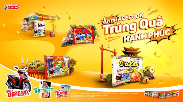 Ăn m&igrave; Acecook tr&uacute;ng ngay xe sang, điện thoại xịn - Ảnh 1.
