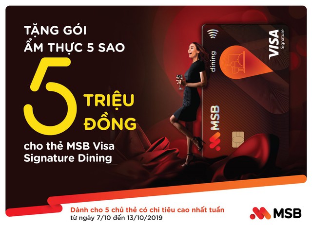 MSB tặng Gói ẩm thực 5 triệu đồng cho chủ thẻ Visa Signature Dining - Ảnh 1.