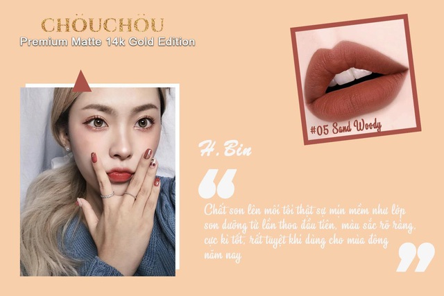 ChouChou ra mắt dòng son mạ vàng Premium Matte 14k Gold Edition chinh phục các beauty blogger khó tính - Ảnh 4.