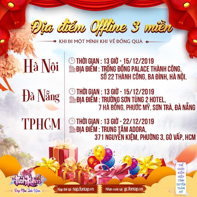 Tưng bừng sinh nhật 1 tuổi, BQT Tình Kiếm 3D công bố lộ trình BIG OFFLINE ba miền Bắc Trung Nam - Ảnh 1.