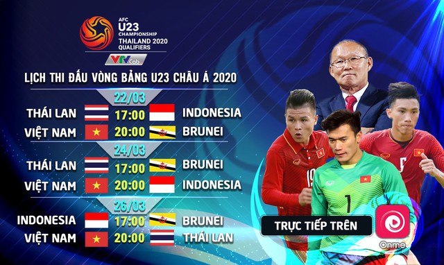 C&aacute;c trận đấu U23 Việt Nam tại V&ograve;ng loại U23 sẽ được trực triếp tr&ecirc;n Onme kh&ocirc;ng giới hạn dung lượng data - Ảnh 1.