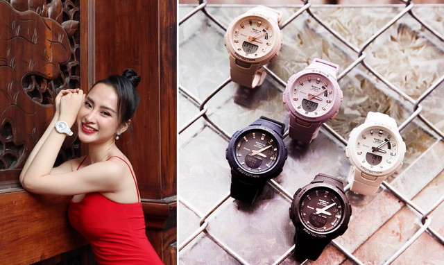 Casio ra mắt đồng hồ nữ c&oacute; bluetooth khiến Angela Phương Trinh m&ecirc; mẩn - Ảnh 1.