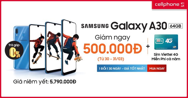 Duy nhất trong 2 ngày, Galaxy A30 hotsale chỉ hơn 5 triệu tại CellphoneS - Ảnh 1.
