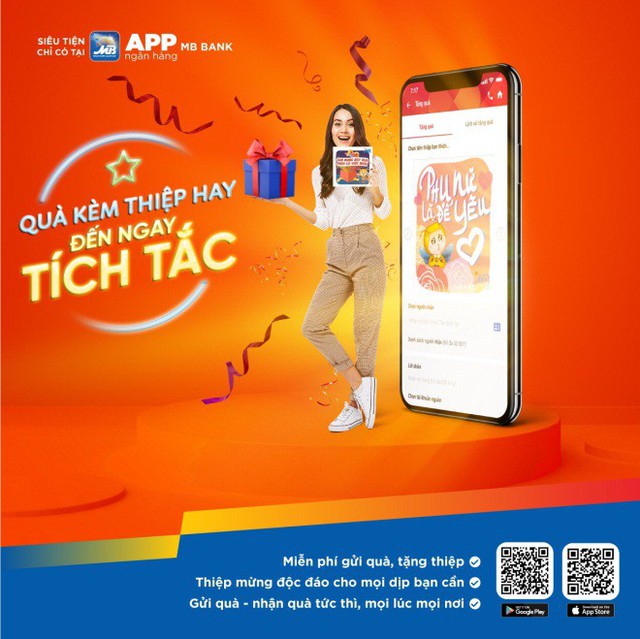 Mùng 8/3 không lo tặng quà với App Ngân hàng MB Bank - Ảnh 1.