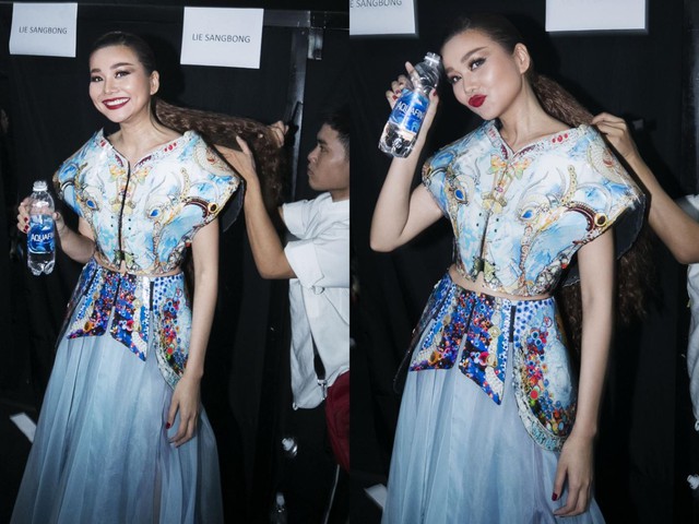 Bộ ba Thang Hằng - Quang Đại - Ho&agrave;ng Th&ugrave;y c&ocirc;ng ph&aacute; thảm đỏ Aquafina VIFW - Ảnh 9.