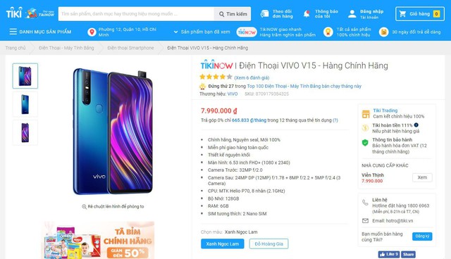 Rinh ngay bộ quà “khủng” hơn 2 triệu đồng khi mua Vivo V15 tại Tiki - Ảnh 2.