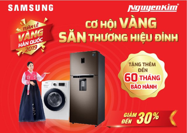 Bùng nổ ưu đãi máy giặt, tủ lạnh duy nhất trong Tuần Lễ Vàng Hàn Quốc tại Nguyễn Kim - Ảnh 1.