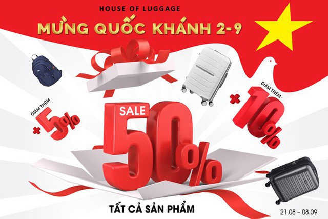 House Of Luggage (HOL) mừng Quốc kh&aacute;nh - Chẳng những giảm gi&aacute; lại c&ograve;n ho&agrave;n tiền - Ảnh 1.