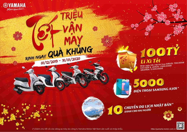 Yamaha tung 100 ty khuyen mai cho khach Viet cuoi nam