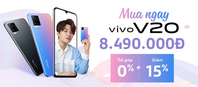 Viettel Store giảm sâu Vivo V20 15%, giá chỉ còn hơn 7 triệu đồng - Ảnh 1.