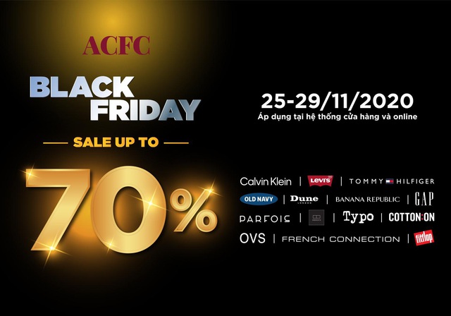 ACFC Black Friday - bùng nổ siêu ưu đãi giảm đến 70% từ các thương hiệu  đình đám