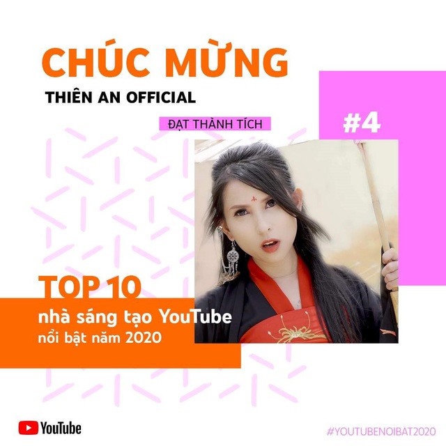 Thiên An Official - Hiện tượng mạng nằm trong top 4 Nhà sáng tạo nổi bật nhất YouTube 2020 - Ảnh 1.