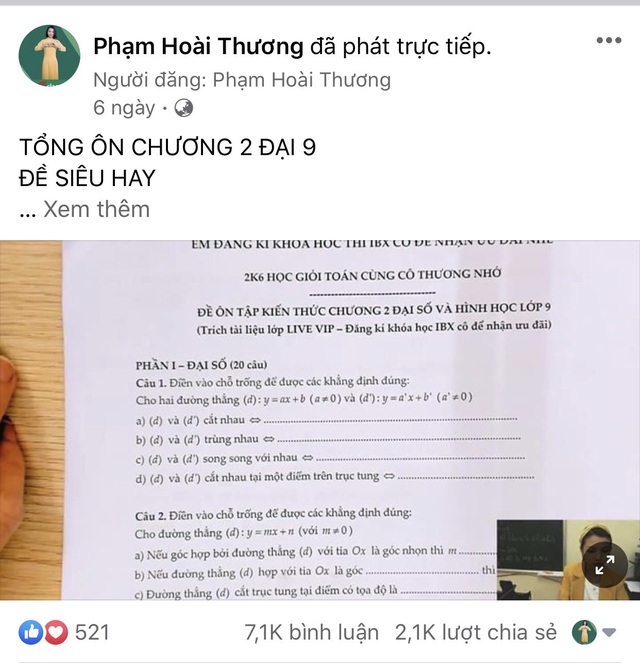 Cô giáo dạy Toán livestream qua Facebook: Gieo chữ gieo cả yêu thương - Ảnh 2.
