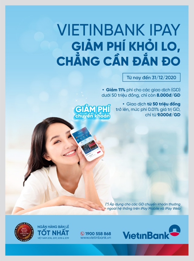 VietinBank tiếp tục giảm phí chuyển khoản thường ngoài hệ thống - Ảnh 1.