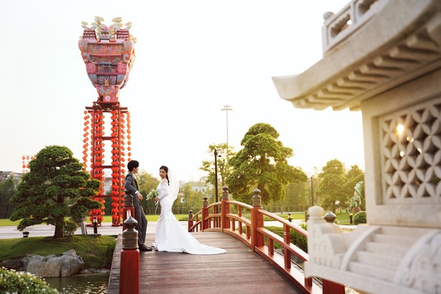 Ngất ngây bộ ảnh cưới đẹp như mơ tại vườn Nhật Bản Vinhomes Smart City - Ảnh 5.
