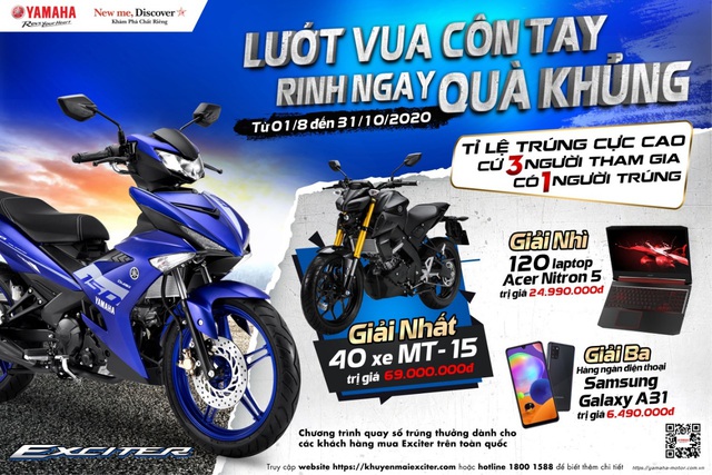 Cơ hội lớn trúng thưởng Yamaha MT-15 khi mua Yamaha Exciter - Ảnh 1.
