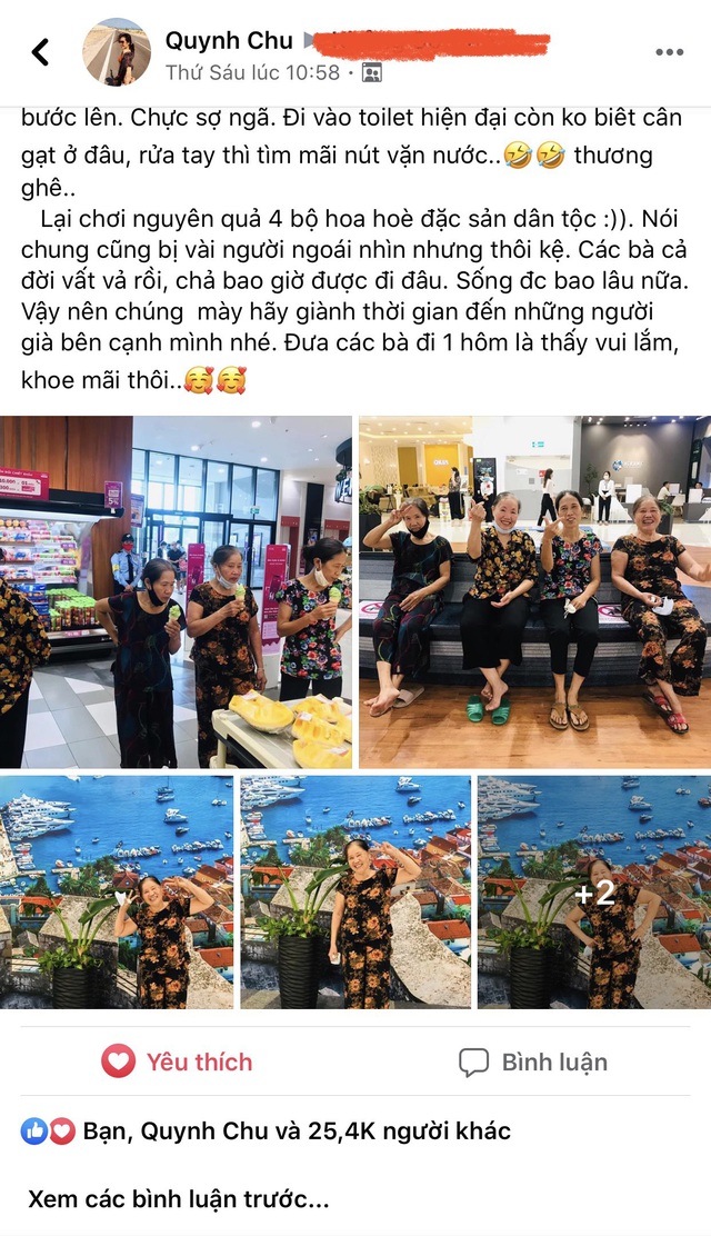 Cô cháu gái đăng ảnh đưa 4 người bà đi AEON MALL chơi được cộng đồng mạng chia sẻ rần rần - Câu chuyện chữa lành “tổn thương Covid-19 bằng thông điệp nhân văn - Ảnh 2.