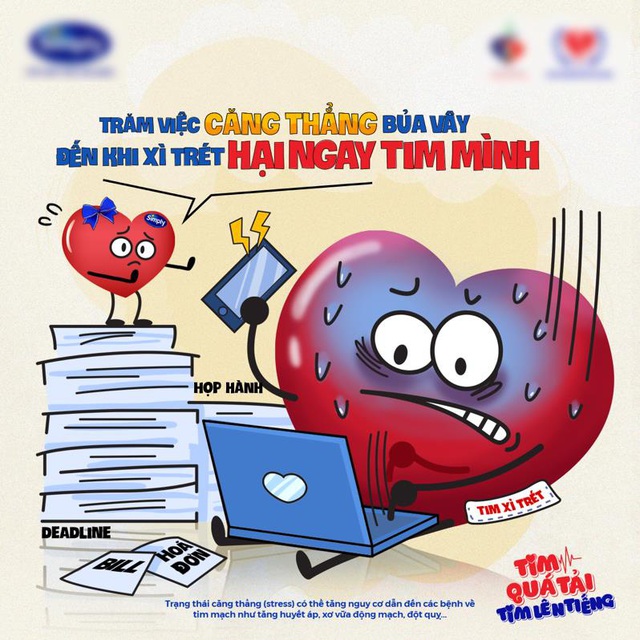 Bộ tranh “Tim quá tải - tim lên tiếng” cảnh báo các nguy cơ bệnh tim mạch - Ảnh 2.
