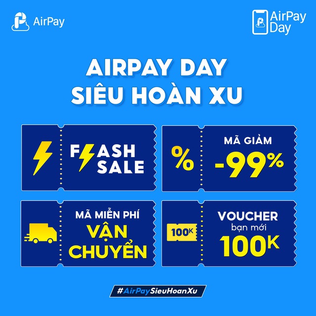 AirPay Day chiêu đãi “tín đồ” shopping voucher giảm giá đến 100K! - Ảnh 1.