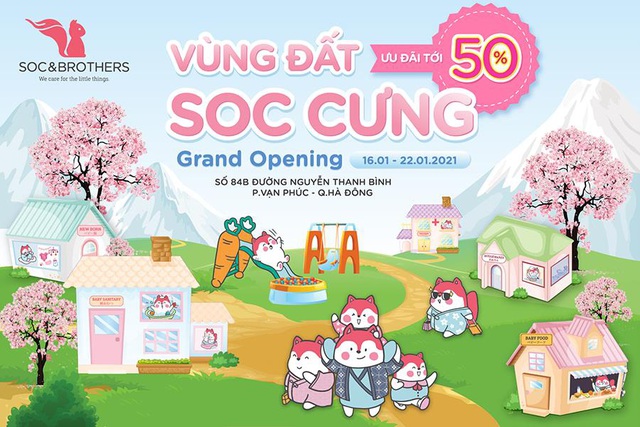 Soc&Brothers khai trương cửa hàng mới ở Hà Đông: Các mẹ khỏi lo shopping xa, kèm ưu đãi bao la đồ cho bé chỉ từ 19k - Ảnh 1.