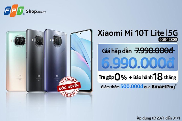 Lì xì đến 1,5 triệu khi mua Xiaomi Mi 10T Lite 5G 6GB - 128GB độc quyền tại FPT Shop - Ảnh 1.