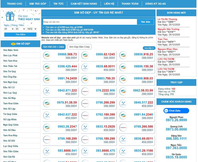 Chọn sim Vinaphone giá rẻ tại Sim đẹp Online - Tổng kho sim số đẹp Vina tại Việt Nam - Ảnh 1.