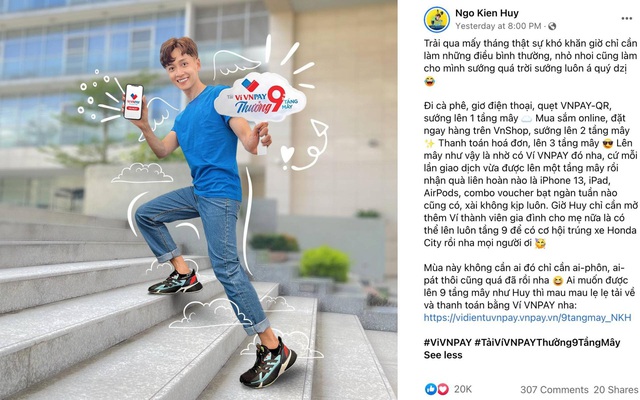 Ng&ocirc; Kiến Huy: M&ugrave;a n&agrave;y kh&ocirc;ng cần ai đ&oacute;, chỉ cần iPhone, iPad trong Thưởng 9 tầng m&acirc;y của v&iacute; VNPAY - Ảnh 1.