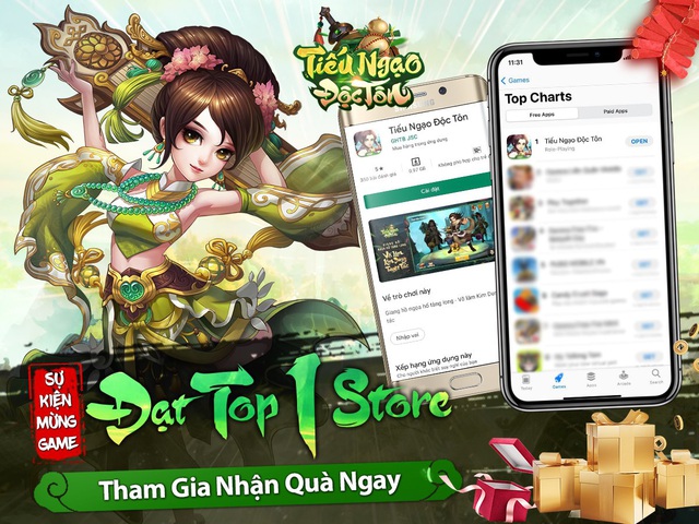 Vừa ra mắt 30 phút, Tiếu Ngạo Độc Tôn VGP đã đạt được Top 1 BXH App Game Việt - Ảnh 1.