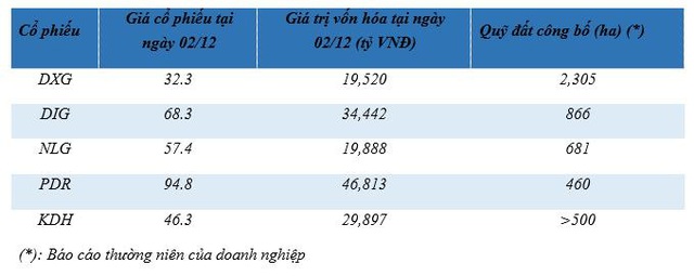 Bàn luận về vốn hoá và quỹ đất của các doanh nghiệp lớn ngành bất động sản - Ảnh 2.