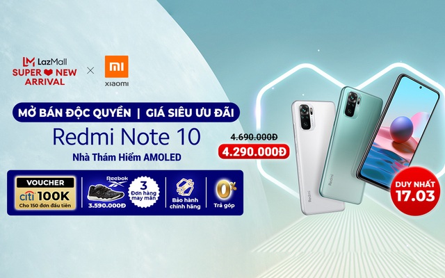 Redmi Note 10 - Nhà vô địch mới phân khúc smartphone tầm trung chính thức bán độc quyền trên Lazada, giá rẻ giật mình - Ảnh 1.