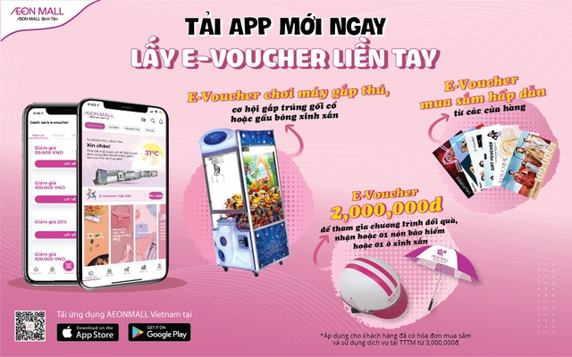 AEON Mall Bình Tân mang xuân trở lại, tặng e-voucher cho khách hàng tải app - Ảnh 2.