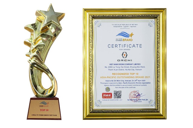 Oreni nhận giải thưởng Top 10 Thương hiệu tiêu biểu Châu Á - Thái Bình Dương 2021 - Ảnh 1.