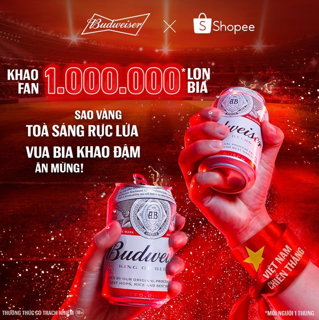 Budweiser tặng 1.000.000 lon bia mừng Việt Nam lần đầu lọt vòng loại cuối World Cup - Ảnh 2.