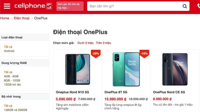 Loạt Smartphone Oneplus mở bán tại CellphoneS, nhiều ưu đãi quà tặng - Ảnh 1.