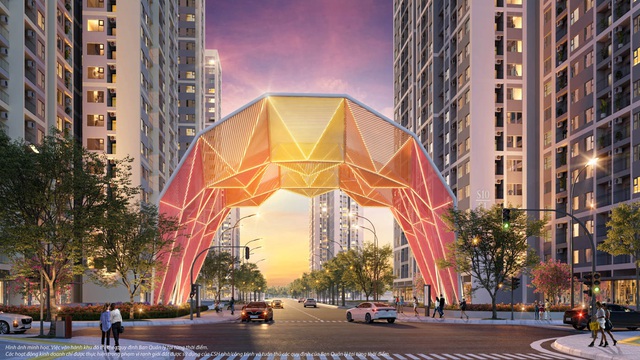 Cổng chào Origami biểu tượng cho văn hoá xứ Phù Tang giữa Đại đô thị