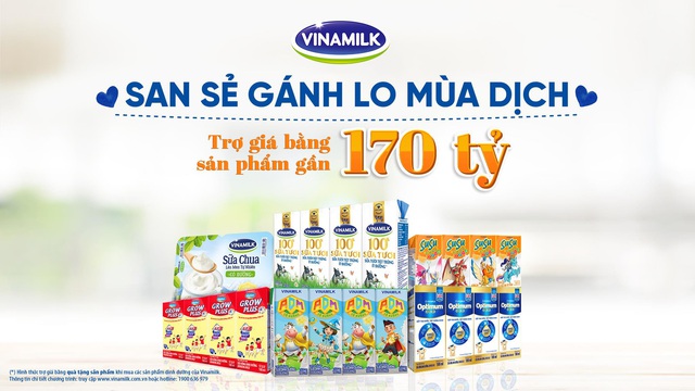 Vinamilk san sẻ kh&oacute; khăn m&ugrave;a dịch với chương tr&igrave;nh hỗ trợ thiết thực cho người ti&ecirc;u d&ugrave;ng, tổng gi&aacute; trị l&ecirc;n đến gần 170 tỷ đồng - Ảnh 1.