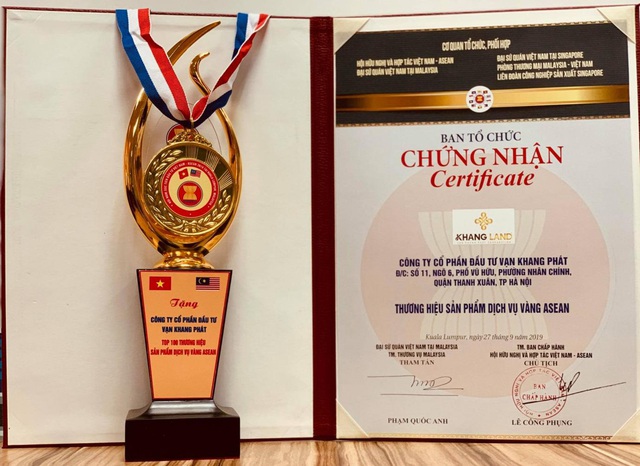 Khang Land xuất sắc dành được nhiều giải thưởng lớn trong 8 năm hình thành và phát triển