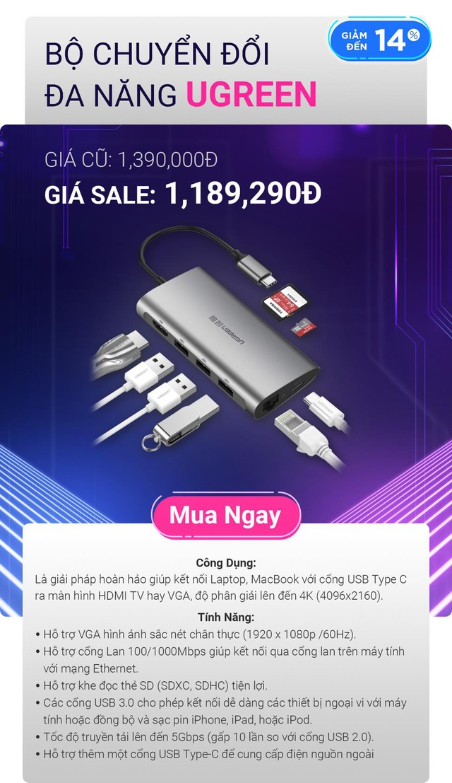 Chớp ngay loạt deal công nghệ siêu hot cuối tháng, sản phẩm nào cũng cần trong ngày giãn cách - Ảnh 2.