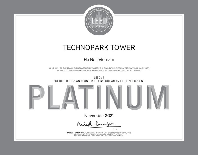 TechnoPark Tower và hành trình chinh phục những nấc thang danh giá toàn cầu - Ảnh 1.