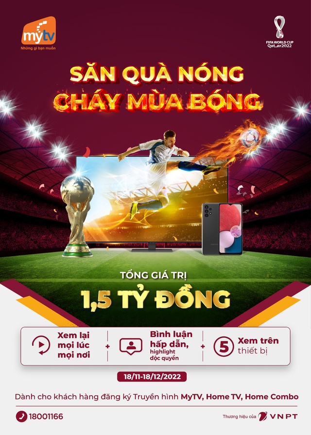 Khởi tranh World Cup 2022, MyTV tung ưu đãi “Săn quà nóng - Cháy mùa bóng” - Ảnh 1.