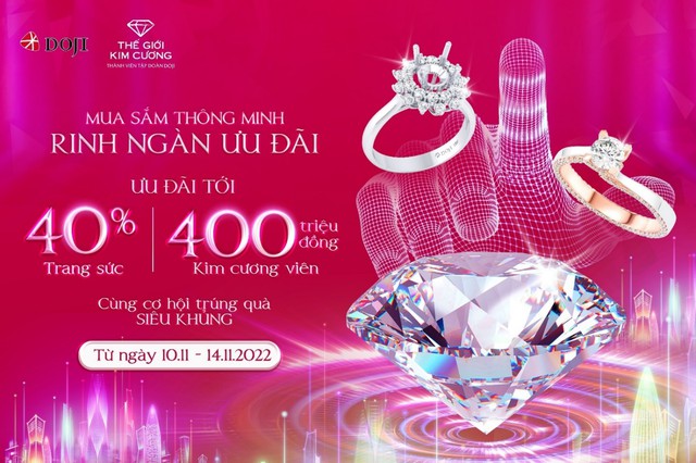 DOJI v&agrave; Thế Giới Kim Cương ưu đ&atilde;i khủng, nhận ngay iPhone 14 Pro Max v&agrave; V&agrave;ng 999.9 tại VIJF 2022 - Ảnh 1.