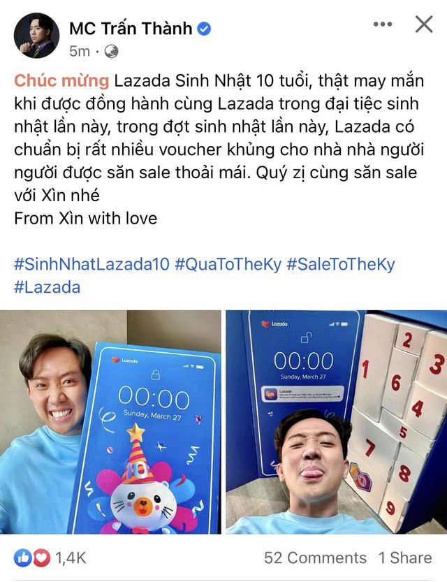 Sinh nhật s&agrave;n TMĐT n&agrave;o m&agrave; đồng loạt c&aacute;c celeb, KOLs, hot social page rần rần gửi lời ch&uacute;c thế n&agrave;y!? - Ảnh 1.