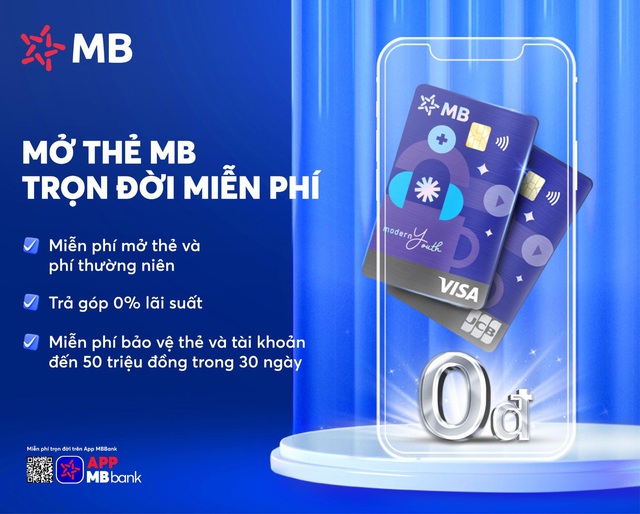 Khách hàng MBBank được miễn phí trọn đời mọi loại phí thẻ và tài khoản - Ảnh 1.