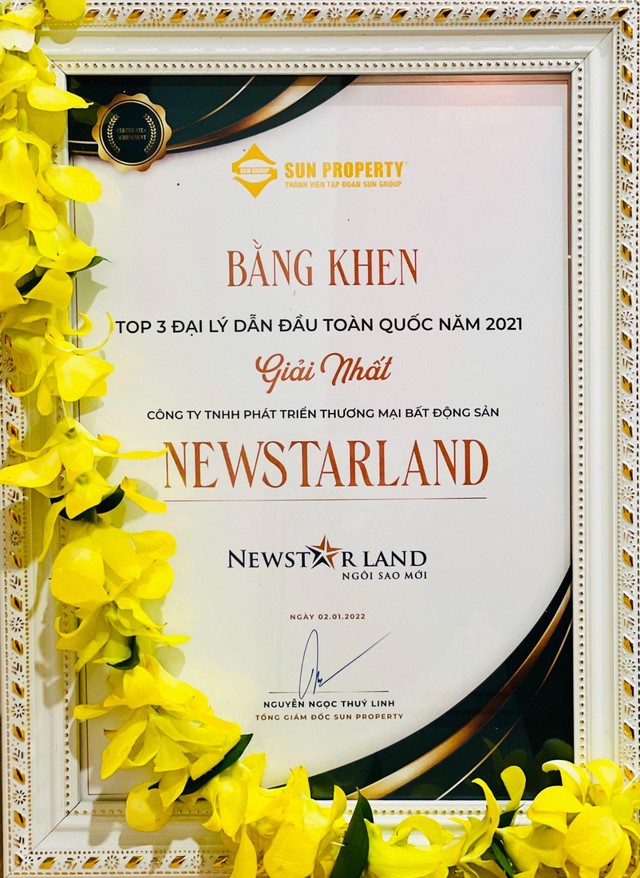 NewstarLand – Đại lý phân phối dẫn đầu Quý I và tháng 3/2022 của Sun Property - Ảnh 2.