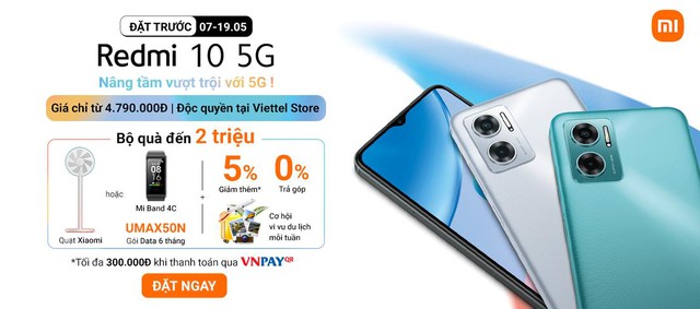 Ưu đãi hấp dẫn khi đặt trước Redmi 10 5G độc quyền tại Viettel Store - Ảnh 1.