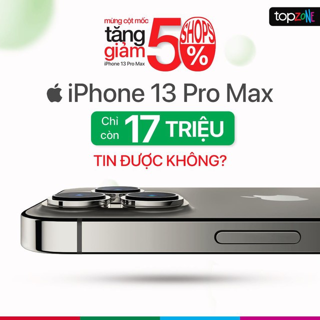 Big sale siêu khủng: TopZone bán iPhone 13 chỉ nửa giá, loạt sản phẩm Apple giảm mạnh đến 20% - Ảnh 1.