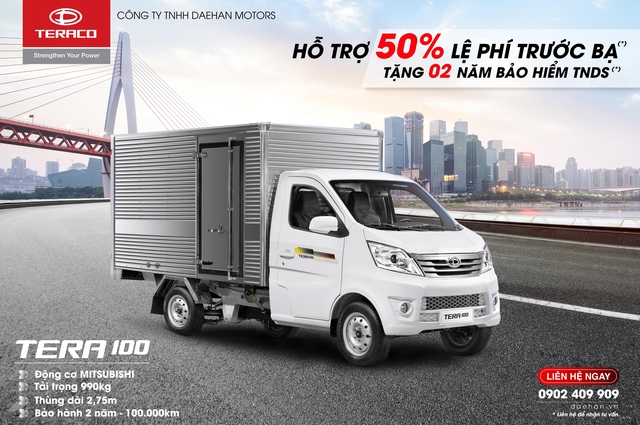Continuing the growth momentum, Daehan Motors launched attractive incentives for Tera100 and Tera-V - Photo 1.