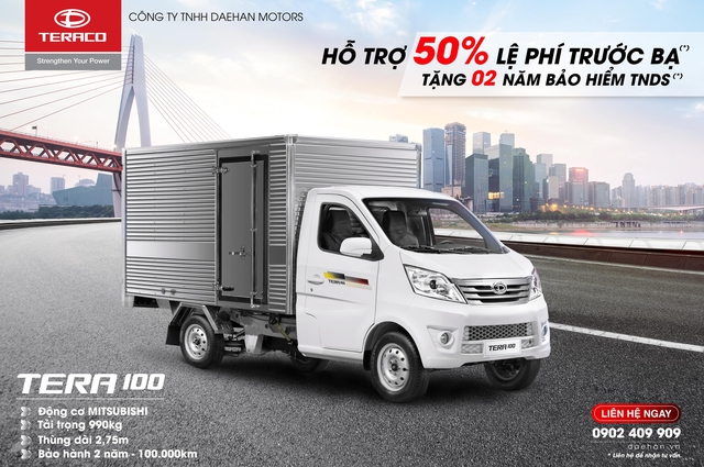 Tiếp đà tăng trưởng, Daehan Motors tung ưu đãi hấp dẫn dành cho Tera100 và Tera-V - Ảnh 1.