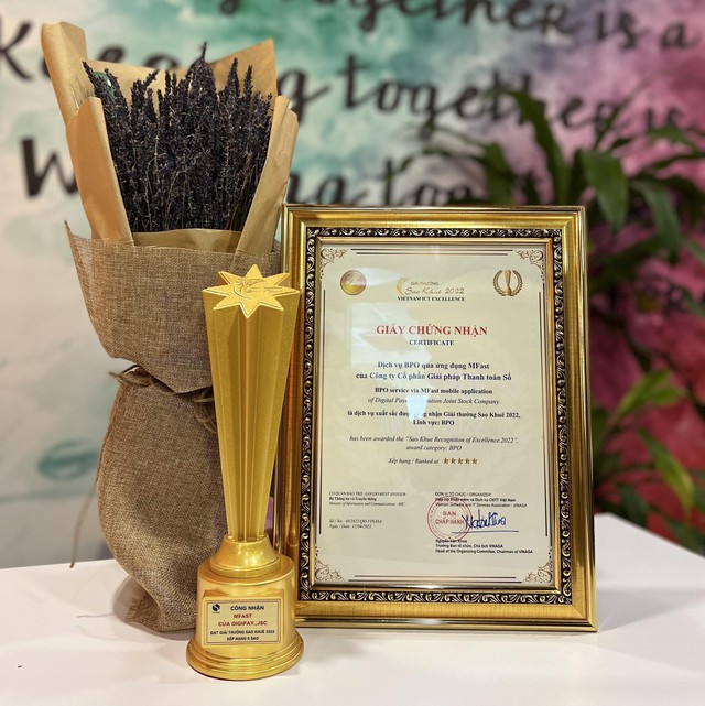 DigiPay JSC. nhận giải thưởng Sao Khuê 2022 – Xếp Hạng 5 Sao tại đề cử ứng dụng MFast - Ảnh 2.